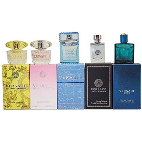 mini parfume versace|Versace miniature perfume set.